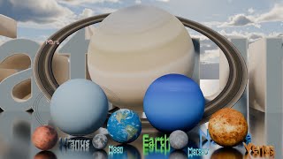 planet bouncing  Solar System Planet Size Comparison 3D [upl. by Eelrahc]