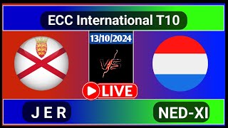 Netherlands XI vs Jersey Match 8 ECC T10 Live Score [upl. by Anayeek]