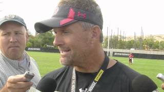 Crimson Corner Kyle Whittingham post practice August 22 2012 [upl. by Lubet]