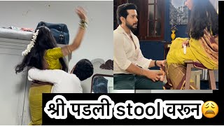 आणि अशी श्री टेबल वरुन पडली 🤣🤭  अबीर गुलाल Behind The Scenes Vlog 6  colorsmarathi [upl. by Kwasi]