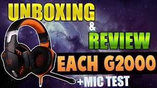 Headset Kotion EACH G2000 UNBOXING amp REVIEW  MIC TEST Español Latino [upl. by Frayne]