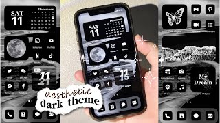 customize your iphone 🌒 iOS15 dark theme 🖤  how to have an aesthetic phone [upl. by Klump68]