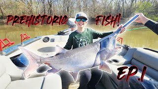 Fishing for GIANTS Snagging BIG Spoonbill Paddlefish on LIVESCOPE in Oklahoma New PB Ep 1 [upl. by Andrei]