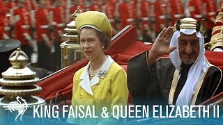 King Faisal Arrives to a Royal Welcome by Queen Elizabeth II 1967  British Pathé [upl. by Cortie]