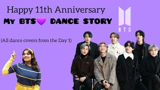 My BTS💜 Dance story💃Watch till end to see my improvementBTS btsarmybtsfesta2024 dancecoverkpop [upl. by Nilloc376]