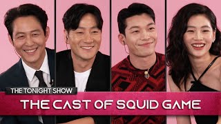 The Squid Game Cast Reveals All Including Origin of The Red Light Green Light Doll  Tonight Show [upl. by Innavoig731]