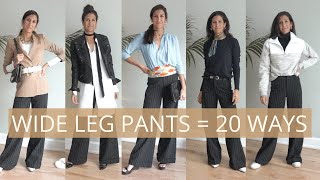 24 Ways to Wear ONE Pair of Wide Leg Pants in UNDER 10 MINS  Announcement  Slow Fashion [upl. by Yren663]