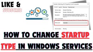 How to change startup type in Windows services [upl. by Cutlip498]