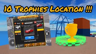 Roblox Dealership Tycoon  10 Trophies Location for the Challenge Event [upl. by Nwahsad]