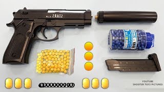 Realistic Beretta Toy Gun  Yellow Plastic Ball Bullet Airsoft BB Gun  Italian Military Toys [upl. by Arua]