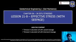 Geotechnical Engg Soil Mechanics  Effective Stress with Seepage [upl. by Adihsar]