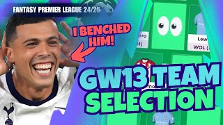 FPL GW13 TEAM SELECTION 🔒 Fantasy Premier League 2425 [upl. by Ahsoym]