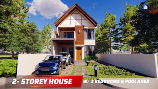 TWO STOREY HOUSE WITH 3 BEDROOMS amp POOL AREA  Lot Dimension 50M x 8M [upl. by Rundgren]