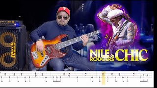 Niles Rogers Chic I want your love Official Bass Cover with Tab live [upl. by Nagaet]