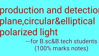 production and detection of circularlyelliptically polarized light [upl. by Yentihw]