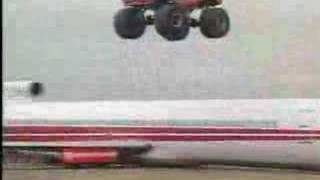 Big Foot monster truck jumps a 727 jet [upl. by Sanoy494]