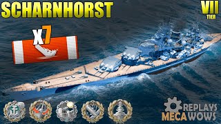 Scharnhorst 7 Kills amp 215k Damage  World of Warships Gameplay 4k [upl. by Jaquelin]