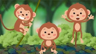 Five Little Monkeys Jumping On The Bed  Nursery Rhyme  Lyrics for Karaoke  4K Ultra HD [upl. by Adien]