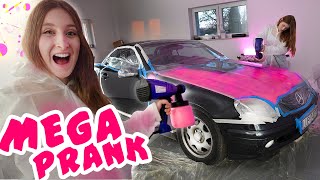 POMALOWAŁAM SAMOCHÓD WUJKA NA RÓŻOWO🤩POPŁAKAŁ SIĘ🤣MEGA PRANK😍 [upl. by Yrram947]