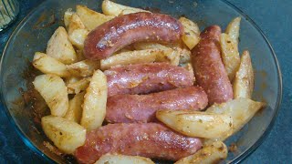 Linguiça assada no forno com batatas e maionese muito fácil de fazer [upl. by Winona282]