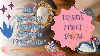 LIVE Jewelry Auction amp BIN Sale 7 PM Tues 91024 [upl. by Lehsreh]