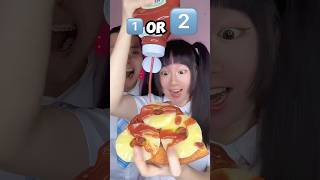 1 or 2 🤔Emoji Food Challenge ASMR 🥵Milo asmr funny mukbang [upl. by Ecirad]