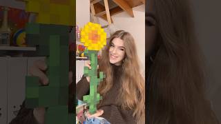 Making a minecraft SUNFLOWER in real life 🌻 [upl. by Ahsaekal]