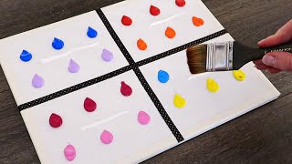 Set of 4 seasons painting  Tutorial Acrylic Step By Step [upl. by Helbonia]