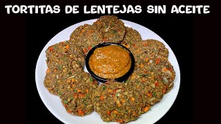 Tortitas de lentejas fritas sin aceite [upl. by Elocel]