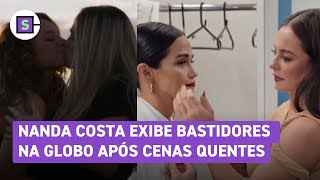 Após cena quente com Paolla Oliveira Nanda Costa mostra bastidores de Justiça 2 [upl. by Notsek]