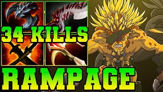 Rampage  34 Kills Bristleback Dota 2 Safelane 737 Unkillable Guide Best Item Build Pro Gameplay [upl. by Ycrad]