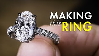 Platinum Diamond Ring  How They Are Made by Hand [upl. by Ydna]