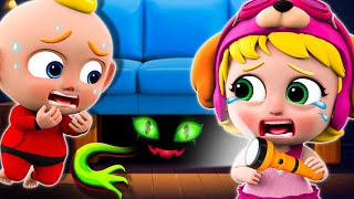 Monsters in The Dark😨 Camping Song  Something In The Dark Song  More For Kids amp Nursery Rhymes [upl. by Adnuhser]