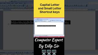 shorts Capital Letter and Small Letter Shortcut Key in ms word dilipcomputers msoffice msword [upl. by Audsley884]