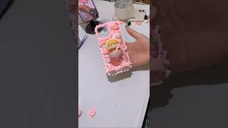 Decoden a cute pink girl phone case with cream glue [upl. by Fishman8]