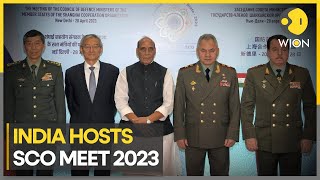 SCO Summit 2023 Rajnath Singh chairs SCO Defence Ministers meeting in New Delhi  WION [upl. by Auhsaj987]