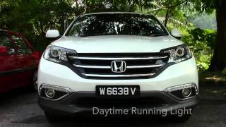 HONDA CRV 2013  2015 3 in 1 LED Day Time Running Light DRL  Signal  Auto On Fog Lamp Cover [upl. by Abdel260]