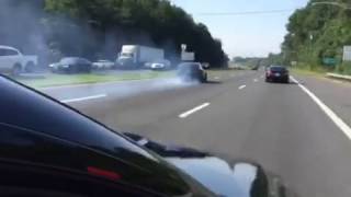 C63 Weistec stage 3 into fourth gear burnout 100mph [upl. by Idaline]