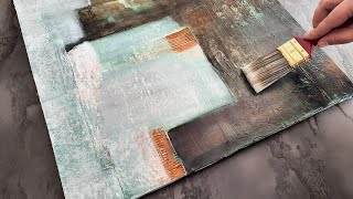 KEEP IT SIMPLEEasy DIY Abstract Painting LandscapeMixed Media Art tutorialRelaxingArt Therapy [upl. by Naruq]