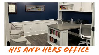 Ultimate Home Office Makeover  Custom DIY Two 2 Person Home Office [upl. by Haskell]