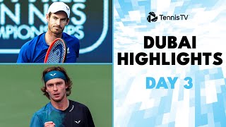 Medvedev vs Sonego Murray vs Humbert Rublev amp Khachanov Feature  Dubai Day 3 Highlights [upl. by Genie]