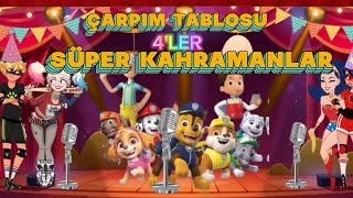 ÇARPIM TABLOSU 4LER  Aryalinko  Eğitici Çocuk Şarkısı  Kahramanlar [upl. by Sobel]