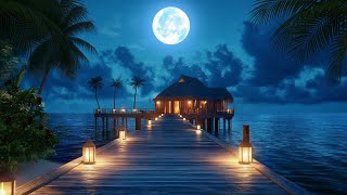 Tranquil Ocean Breeze🌴Relaxing Sea Waves amp Resort Ambience for Peaceful Healing  Paradise at Night [upl. by Glynias]