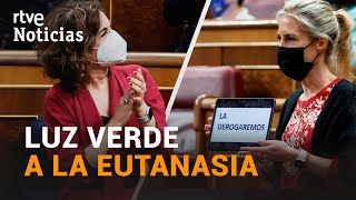 CONGRESO aprobada la EUTANASIA en ESPAÑA con 202 votos a favor y 141 en contra  RTVE Noticias [upl. by Gerstner]