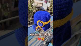 Crochet boy hat❤️🥰 youtubeshortsythsorts diy [upl. by Asirap]