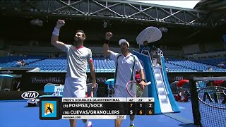 PospisilSock v CuevasGranollers highlights QF  Australian Open 2016 [upl. by Harrak]