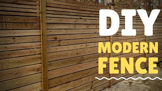 How To Build a Modern Horizontal Privacy Fence  DIY Friendly Project [upl. by Bowler900]