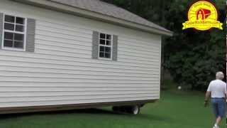 14 x 28 Garage Delivery  Portable Storage Building P1 [upl. by Dwain62]