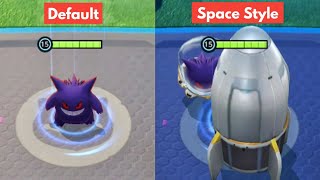 Gengar Default VS Space Style Holowear comparison  Pokémon Unite [upl. by Xad]