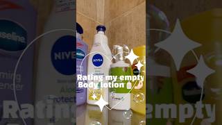 ❄️Rating My Empty Body Lotion 🧴 winter winterskincare winterbodycare bodylotion [upl. by Briscoe582]